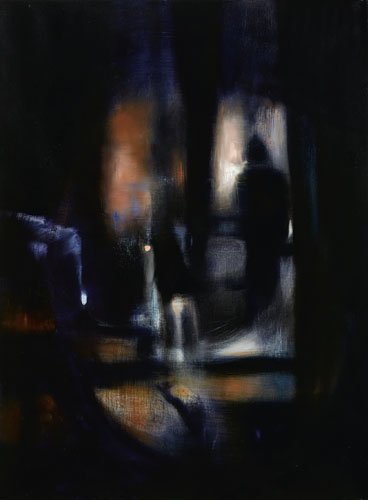 LOUIS RENZONI, AMERICAN (B. 1952): OPTICAL ASSMIMILATION, 1986, oil on linen, signed and dated verso, unframed. 30 x 22 inches Bears gallery label from Piezo Electric, New York