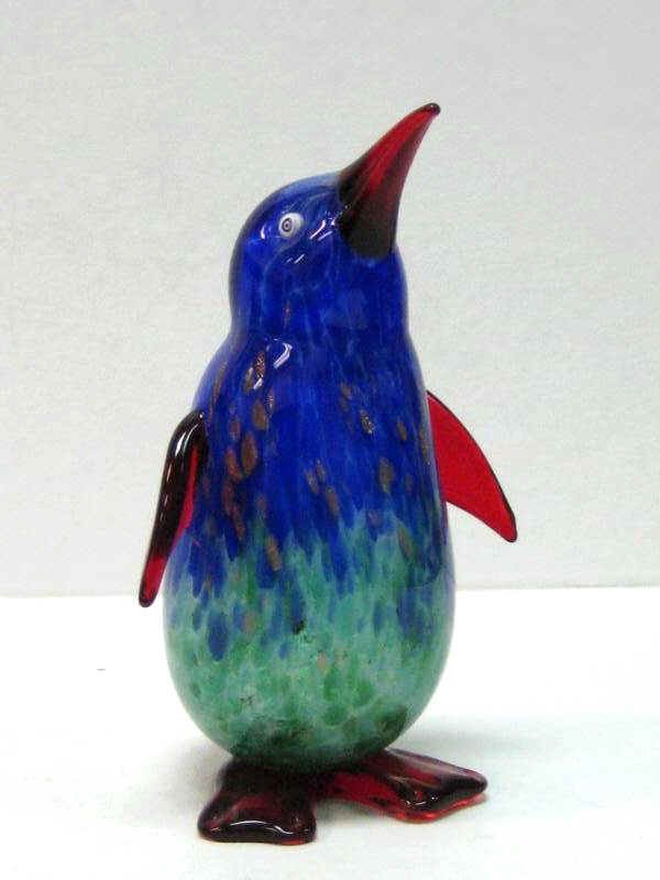 FRANCO MORETTI FOR MURANO: Colorful glass figure of a penguin. Height 7 3/8 in.