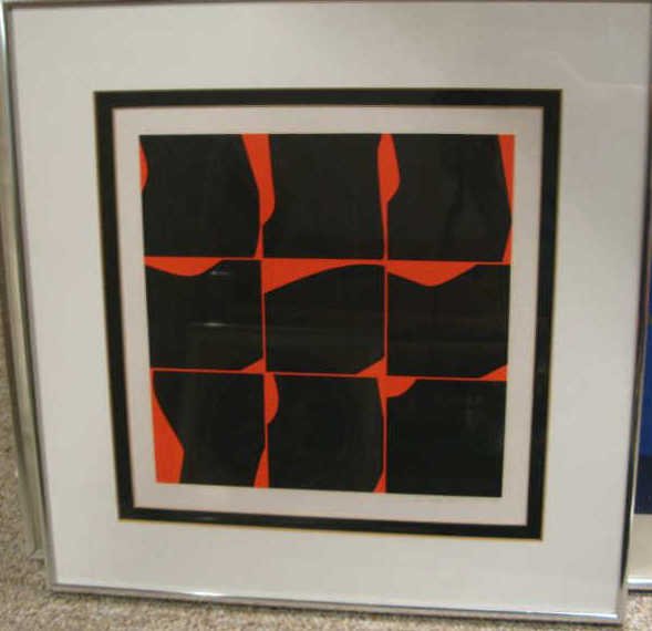 ERNEST TROVA, AMERICAN (1927-2009): FALLING MAN SERIES II, silkscreen, signed and numbered 102/150 in graphite lower right, 1968, framed. 12 x 12 inches (sight)