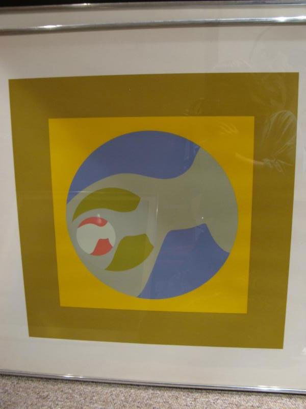 ERNEST TROVA, AMERICAN (1927-2009): FALLING MAN (Manscapes portfolio), silkscreen, 1970, number 123/175, framed. 28 x 28 inches