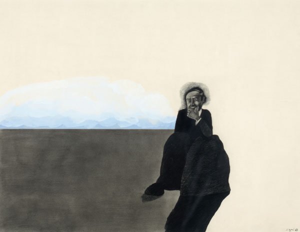ANTONIO SEGUI, ARGENTINE (B. 1934): ZITTEN DE MAN, 1969, mixed media on paper, signed and dated lower right, framed. 25 x 19 1/4 inches Provenance: The Tremaine Collection