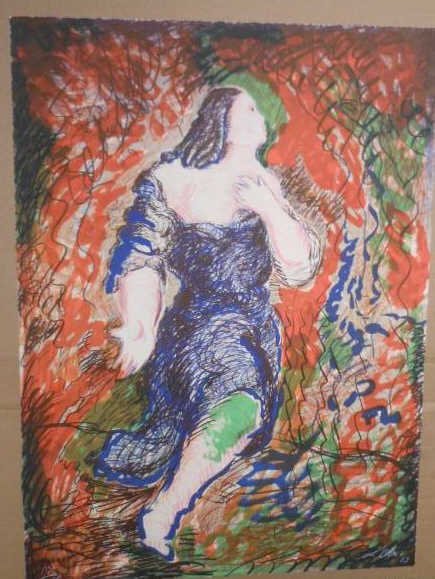 SANDRO CHIA, ITALIAN (B. 1946): IL TROVATORE from MET SET, 1983, color lithograph, edition 149/250, signed, dated and numbered in white pencil, unframed. 30 x 22 inches
