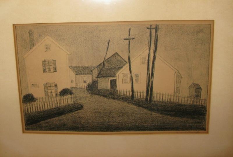 ABRAHAM WALKOWITZ, RUSSIAN (1878-1965): Street scene, lithograph, signed lower right margin in graphite, unframed. 9 1/4 x 15 1/2 in.