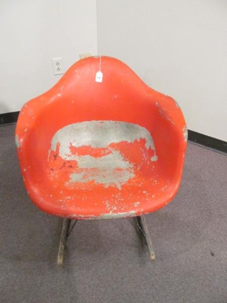 CHARLES AND RAY EAMES FOR HERMAN MILLER RAR CHAIR: Attributed to Zenith, 2nd generation rocking chair, poor condition. Height 27 in., width 25 in., depth 24 in.