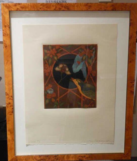 TIMOTHY BERRY: GAZE, 1995, etching, edition #3/6, signed, dated, titled and numbered lower margin, framed. 10 1/2 x 8 3/4 in.