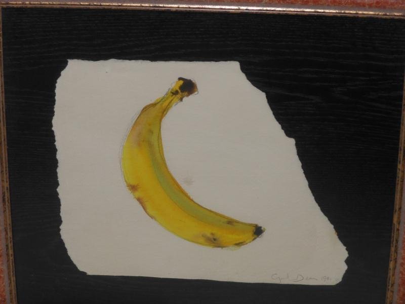 GRAHAM DEAN, BRITISH (B. 1951): Banana, 1996, watercolor on handmade paper, signed and dated lower right, framed. 10 x 12 in.
