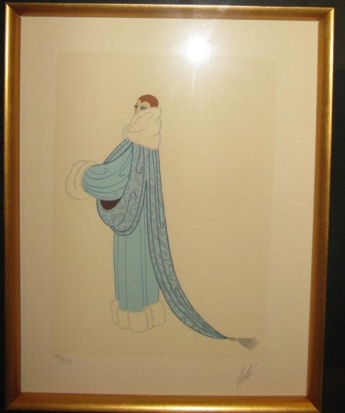 ERTE, RUSSIAN (1892-1990): ELEGANCE, color lithograph, numbered 144/300 lower left, signed in pencil lower right, framed. 13 x 10 in (sight)