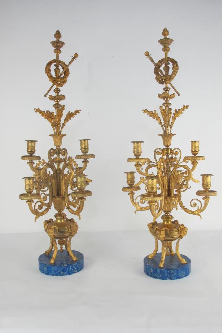 Pair 19th C. Fine French Gilt Bronze Candelabras (1 of 10)