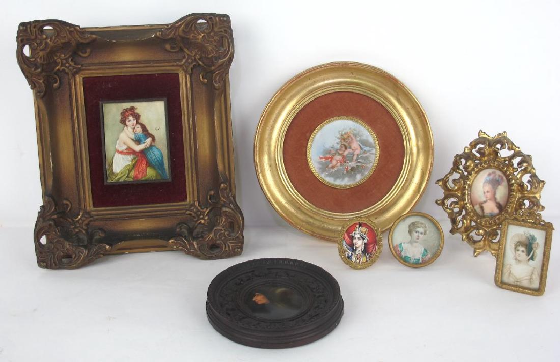Group of Miniature Paintings, Porcelain Etc (1 of 7)