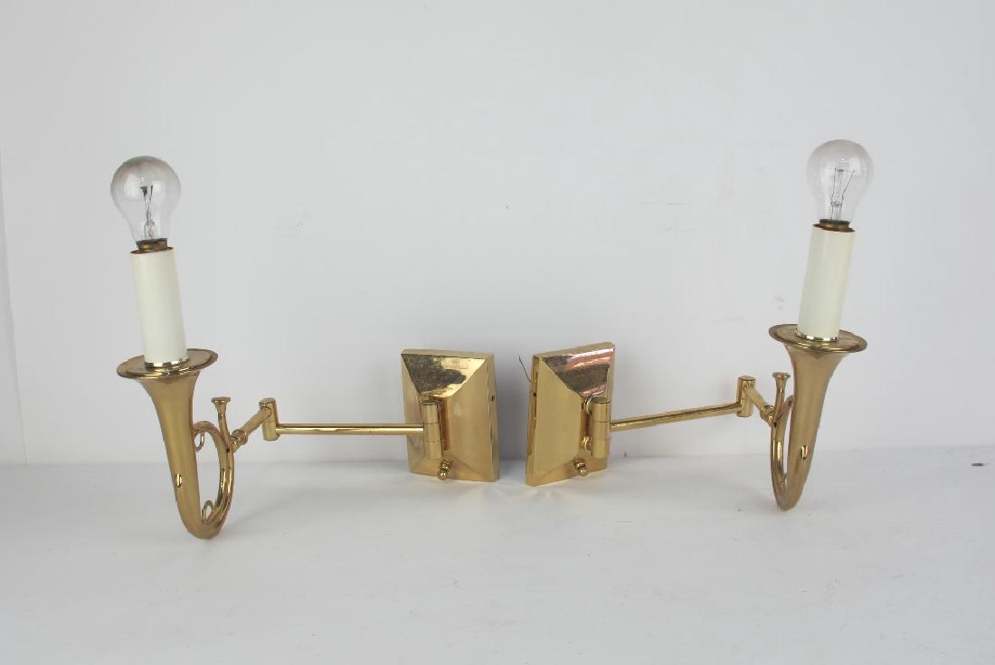 Pair of Brass Trumpet Form Wall Sconces (1 of 5)