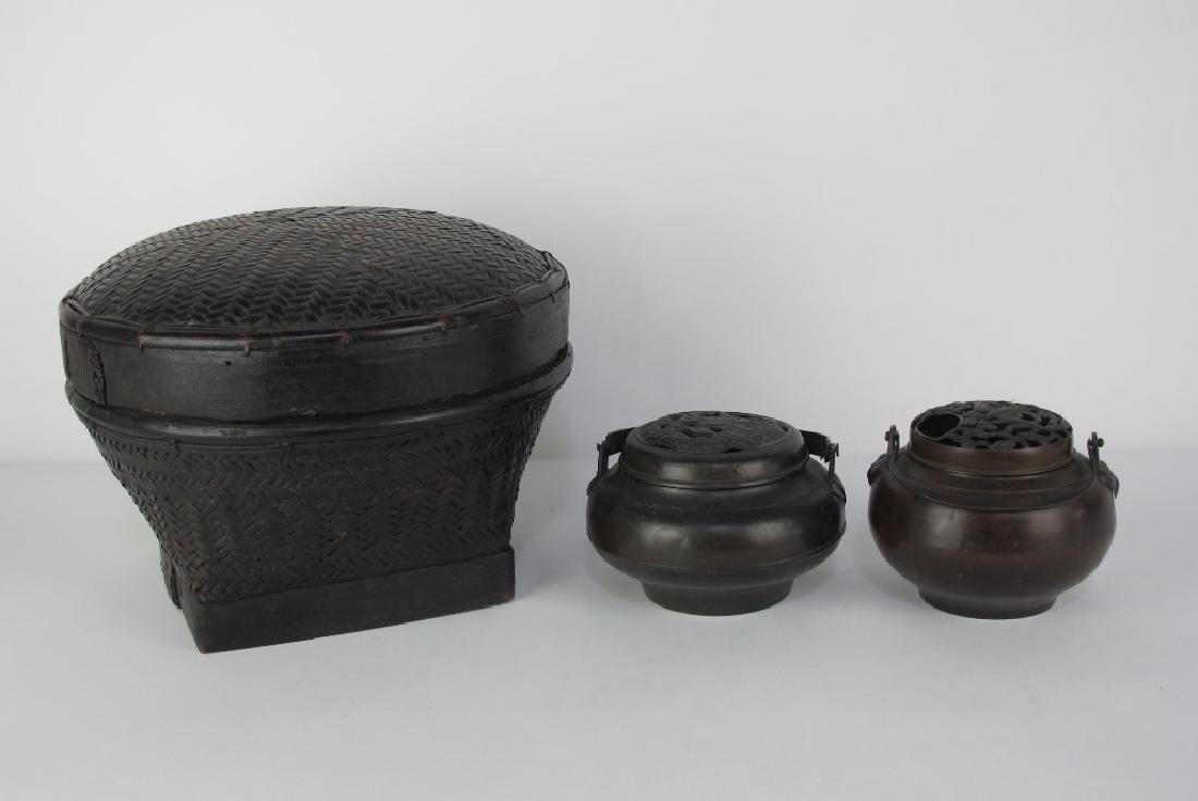 Chinese Antique Basket/ Bronze Censors (1 of 8)