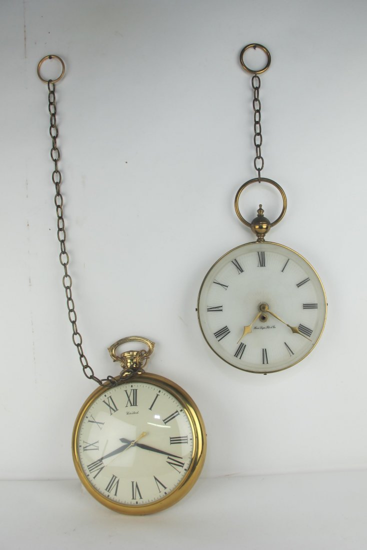Two Vintage Pocket Watch Style Wall Clocks (1 of 12)