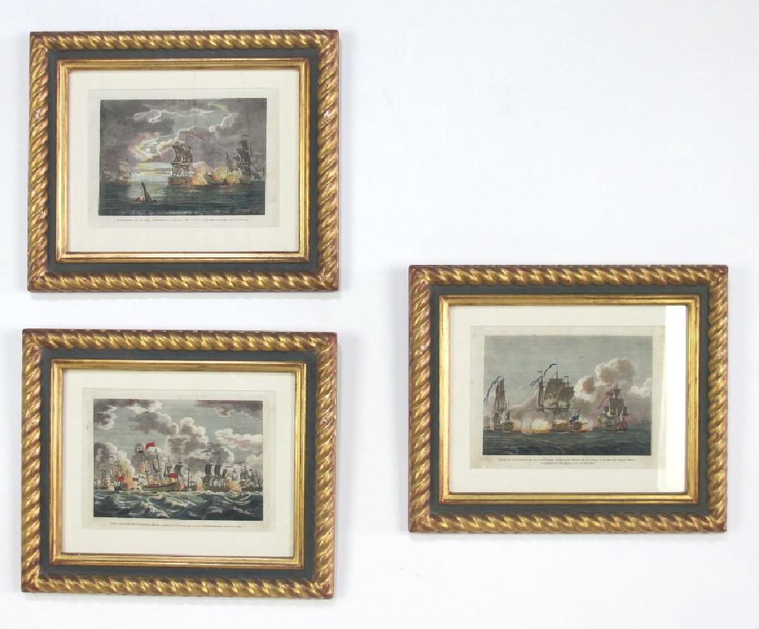 Group of Three Antique Etchings of War Ships (1 of 10)