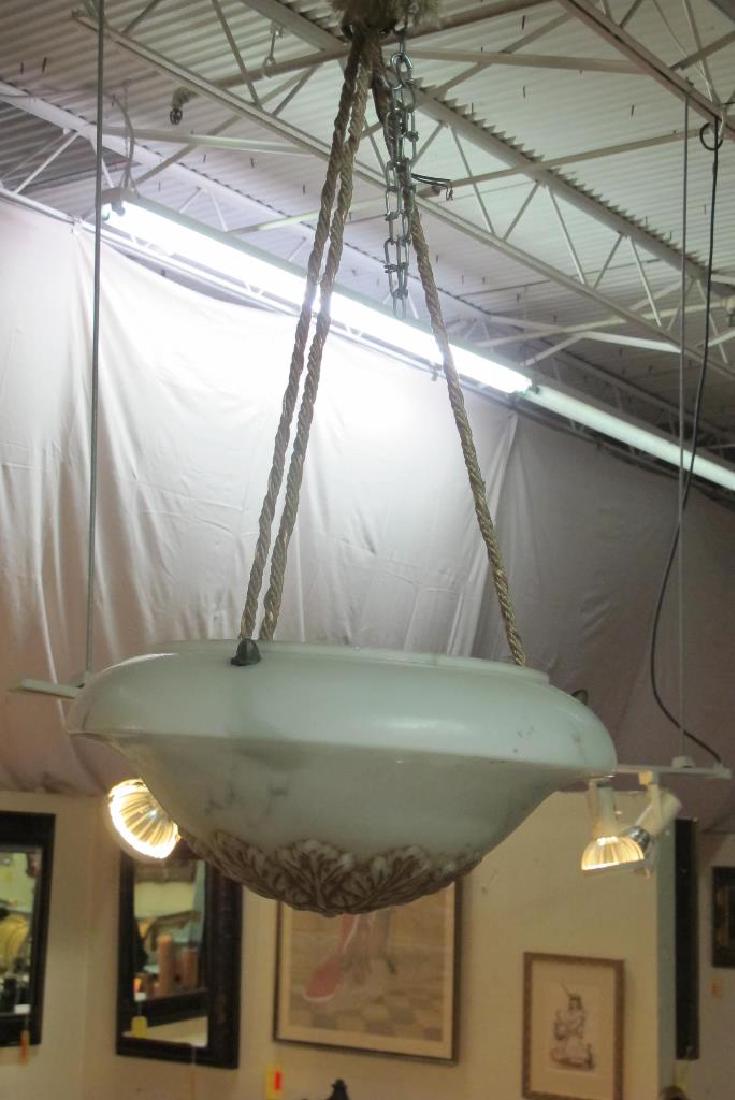 Deco Alabaster Glass Chandelier (1 of 4)