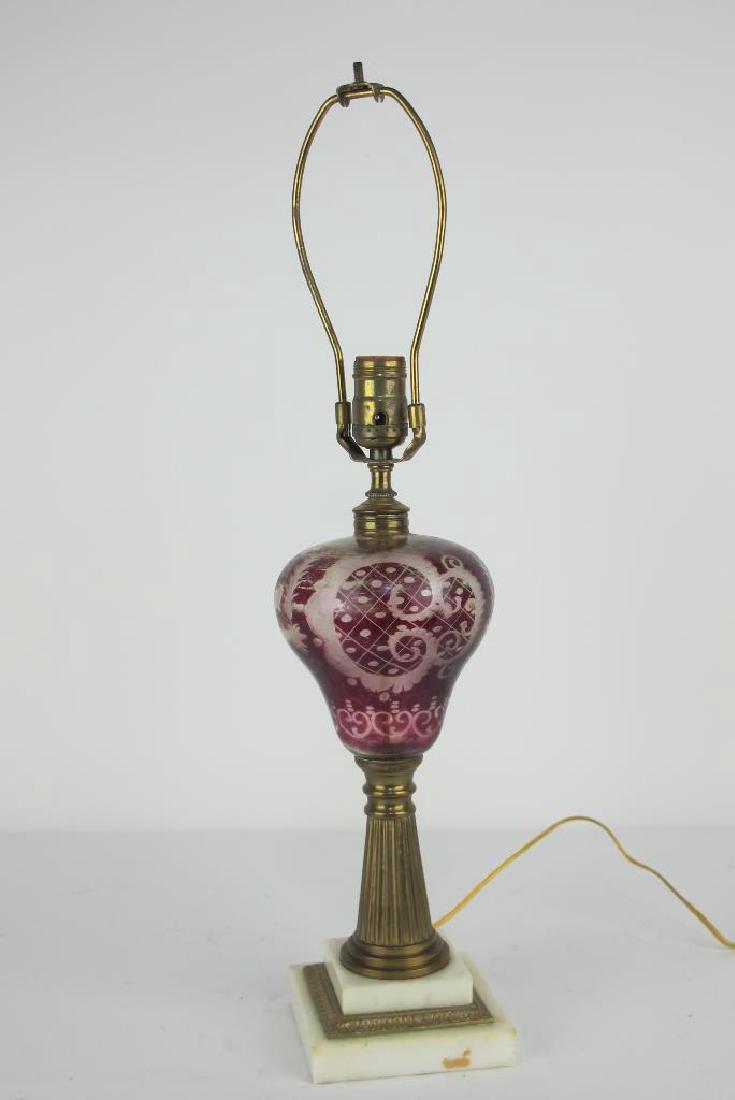 Etched Glass Table Lamp (1 of 6)