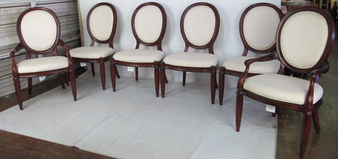 Set of 6 White Upholstered Chairs (1 of 7)