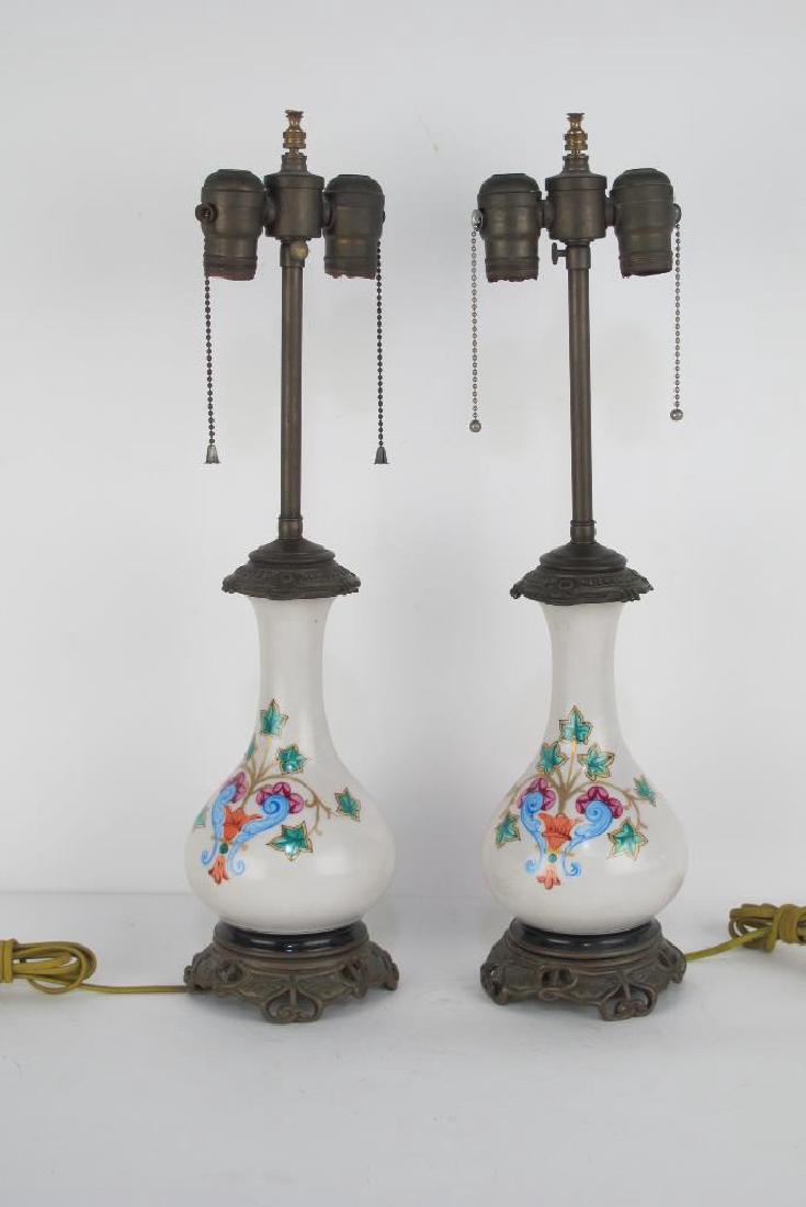 Pair Enameled Lamps (1 of 7)