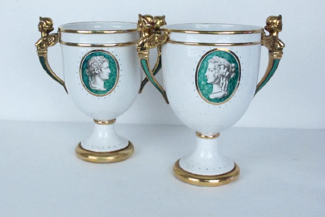 Pair of Painted Antique Porcelain Vases (1 of 10)