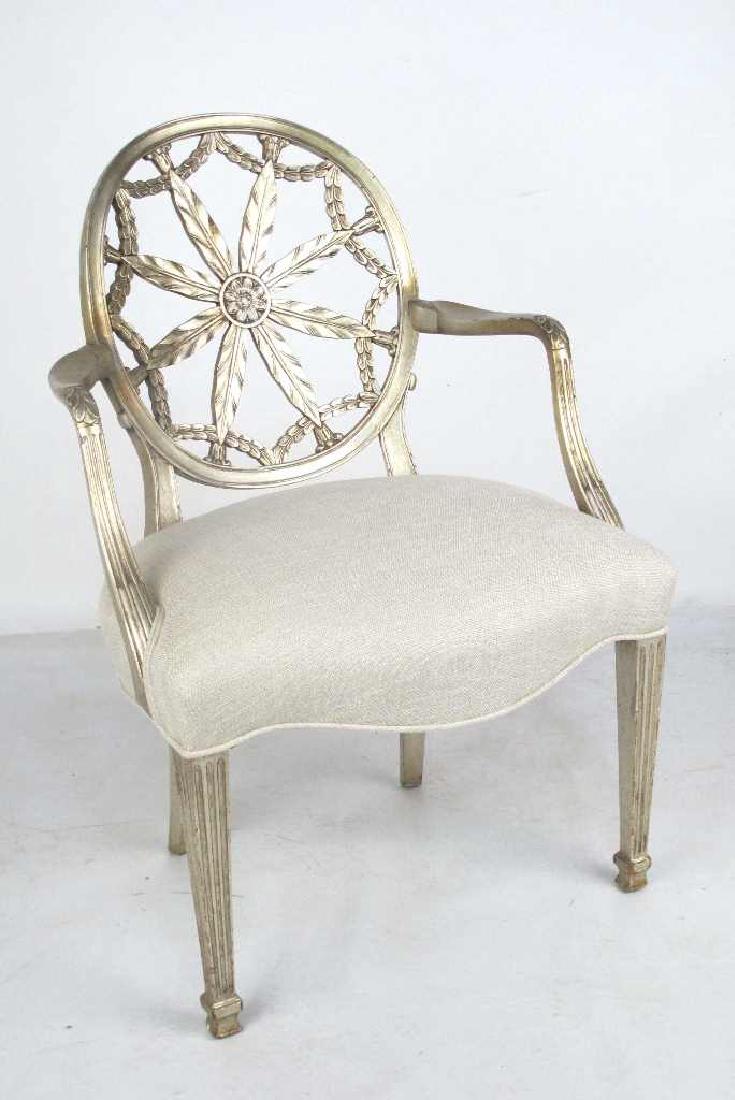 Antique Silver Leaf Carved Armchair (1 of 7)