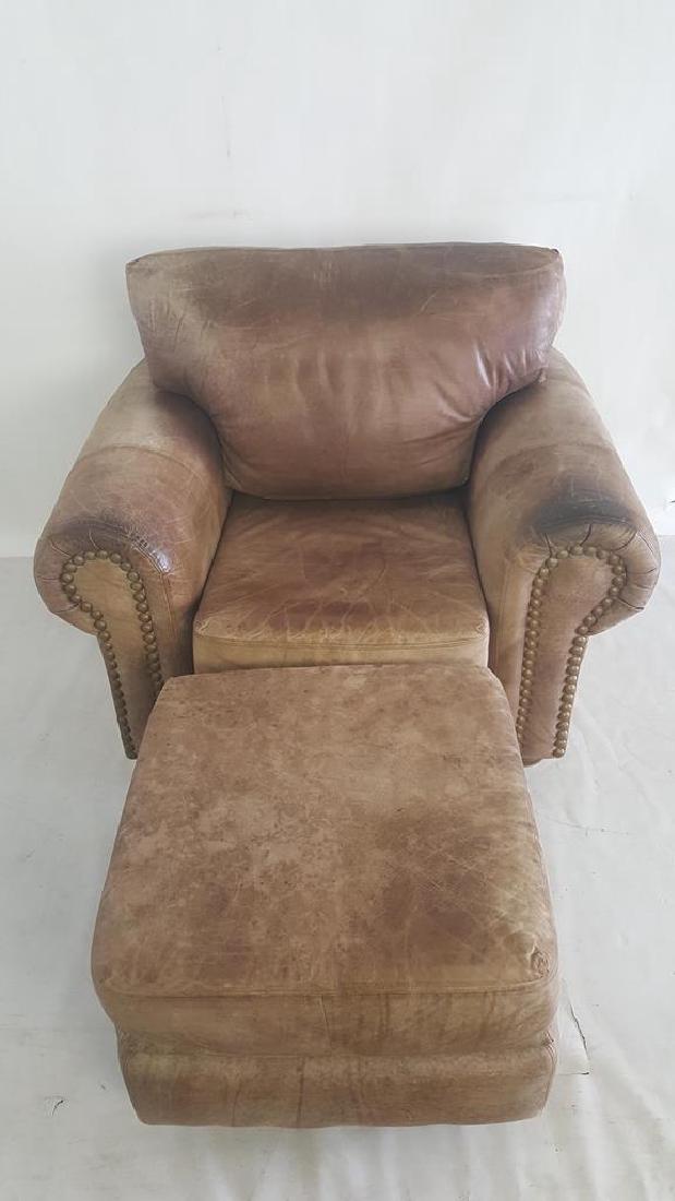 Leather Arm Chair & Ottoman (1 of 10)
