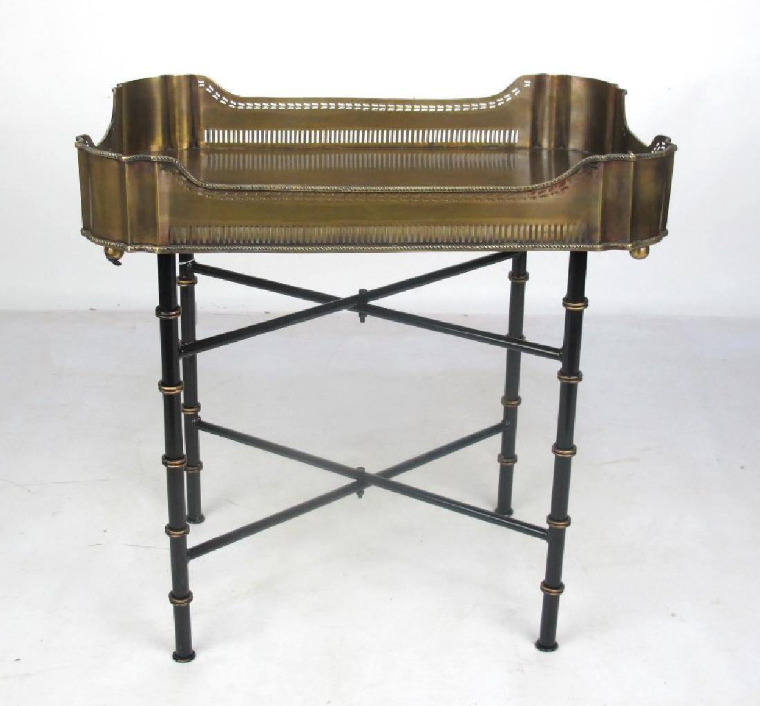 Brass Tray on Faux Bamboo Stand (1 of 5)