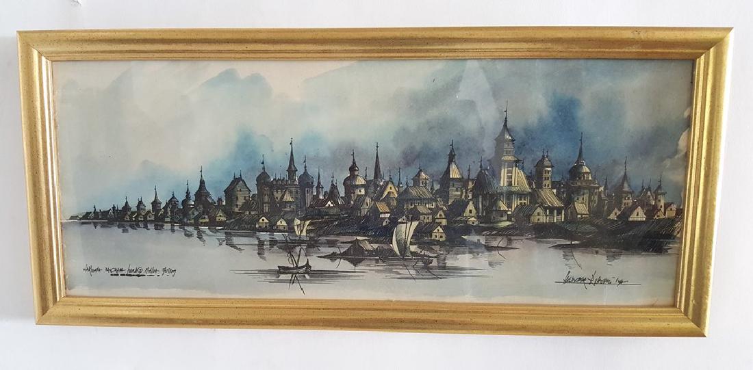 Print of Watercolor Cityscape (1 of 4)