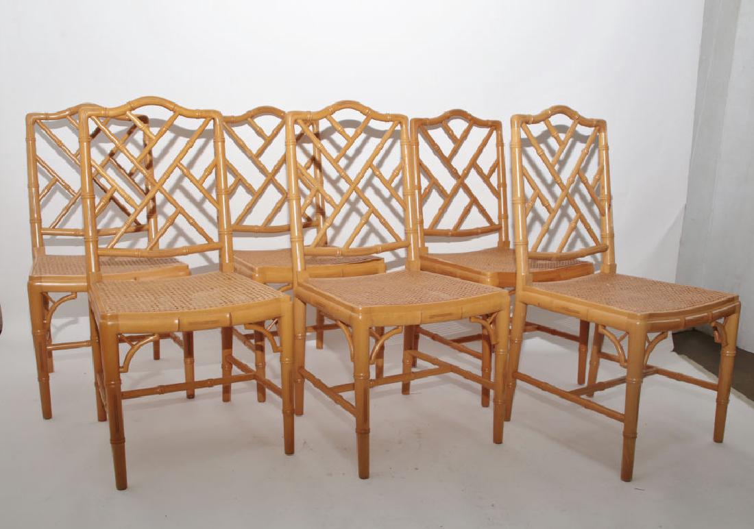 Set of 6 Faux Bamboo Side Chairs (1 of 12)
