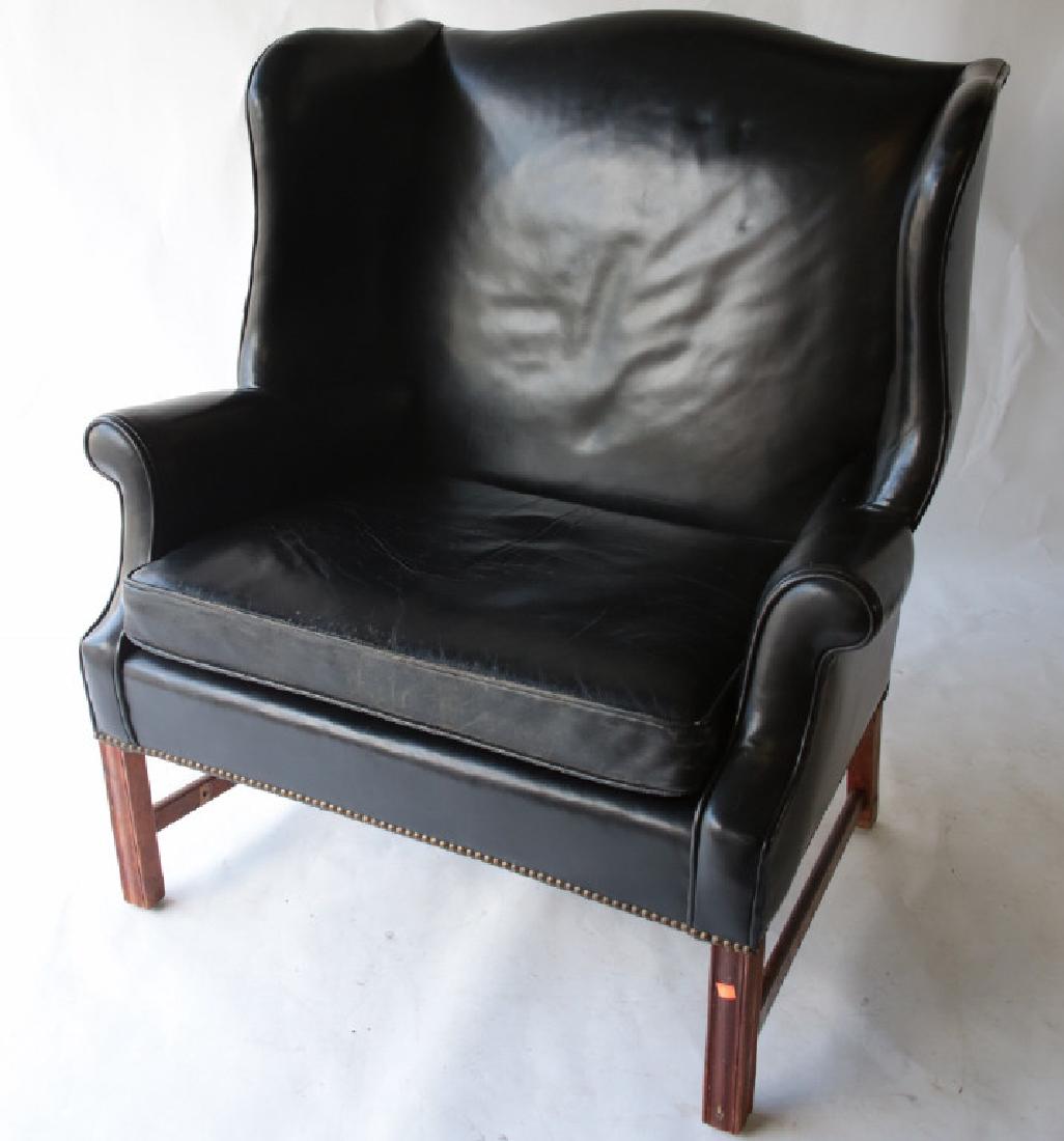 Black Leather Wingback Chair (1 of 8)
