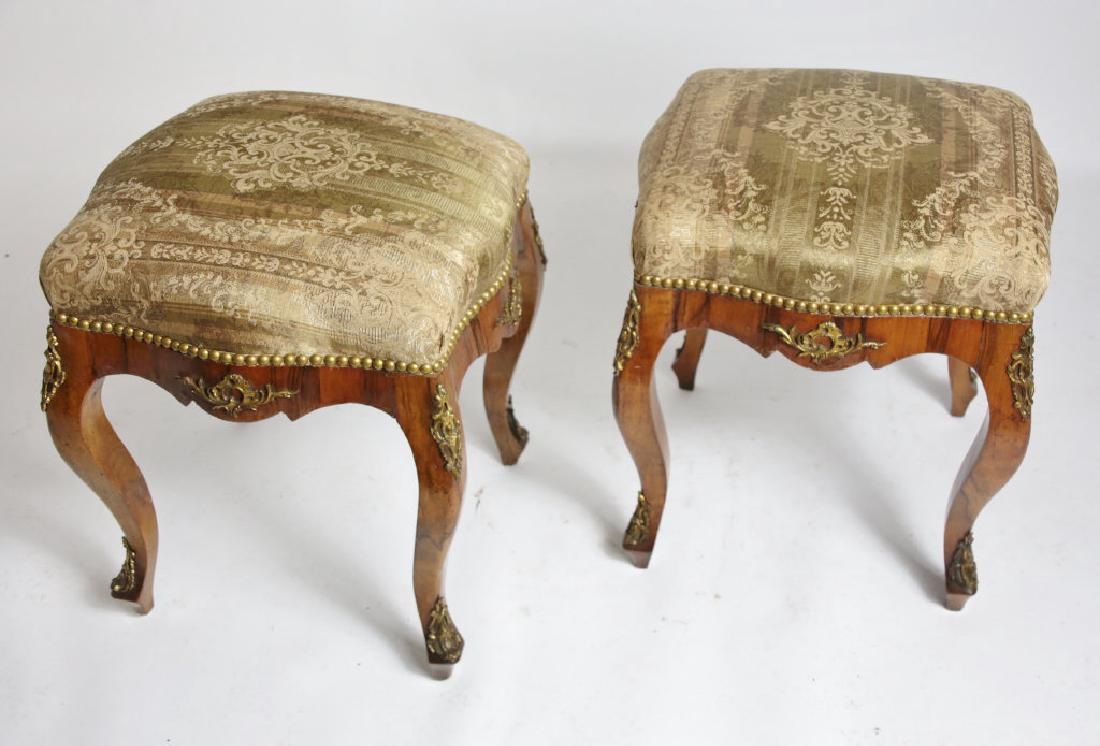 Pair of French Gilt Bronze Mounted Stools (1 of 11)