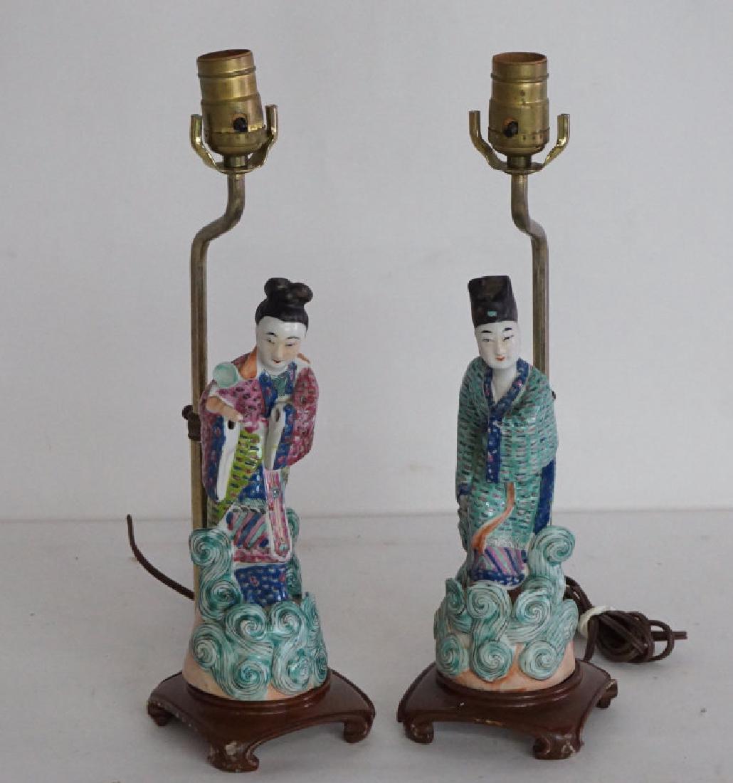 Pair of Chinese Figure Lamps (1 of 8)