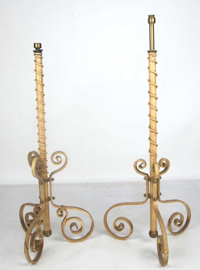 Pair 19th C. Iron Floor Lamp Bases (1 of 7)