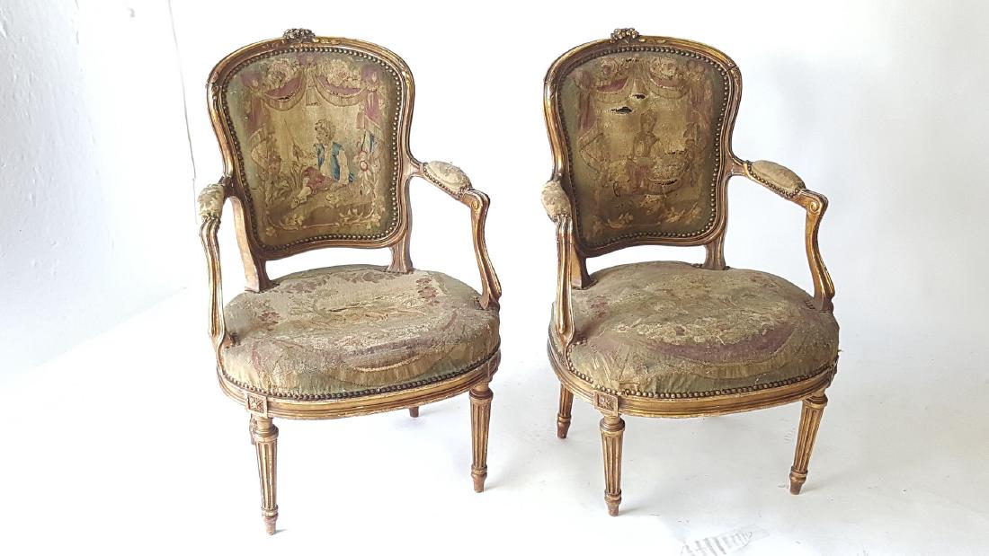 Pair of French Needlepoint Armchairs (1 of 8)