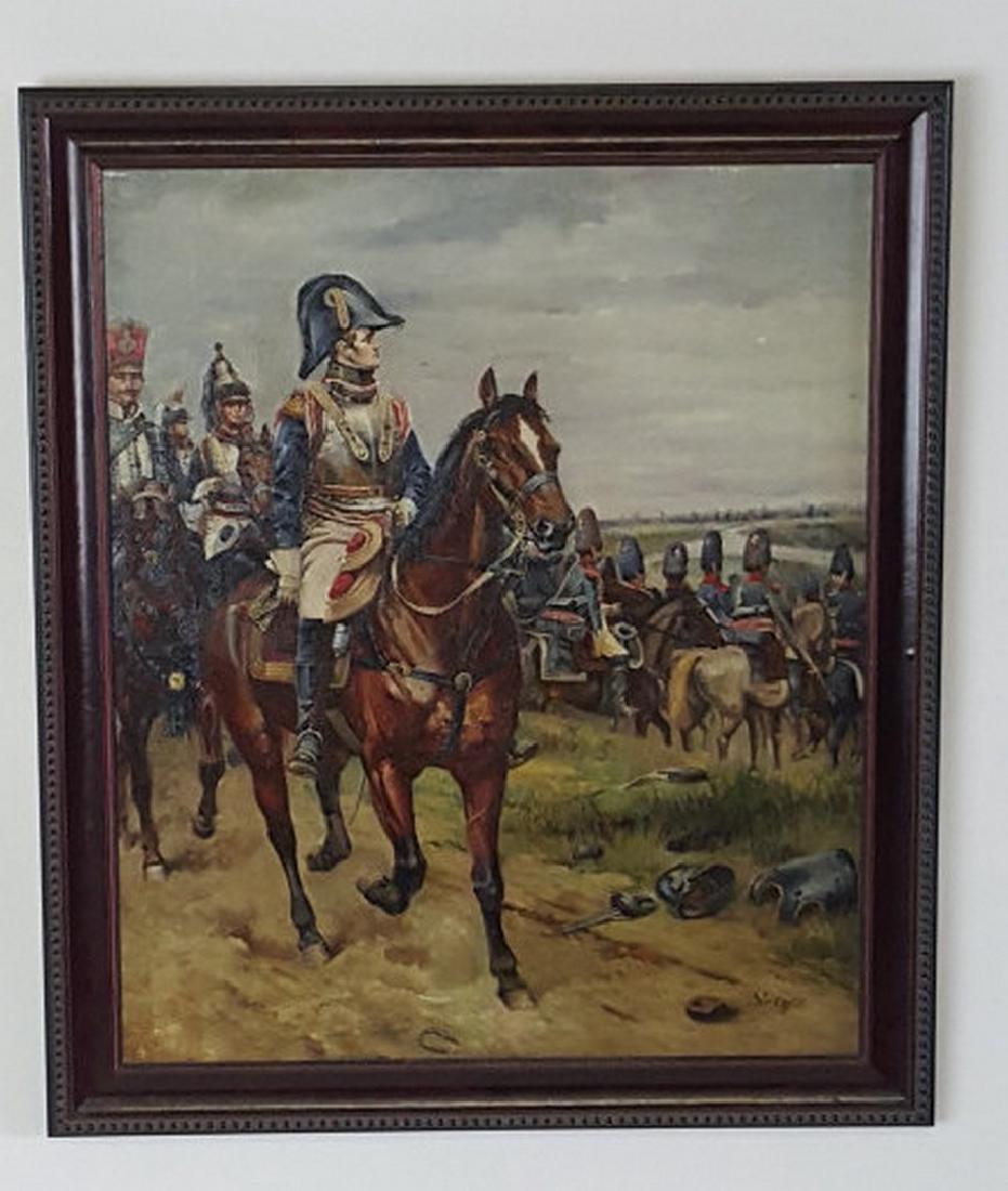 Oil on Canvas of Miltary Signed Vergez (1 of 8)