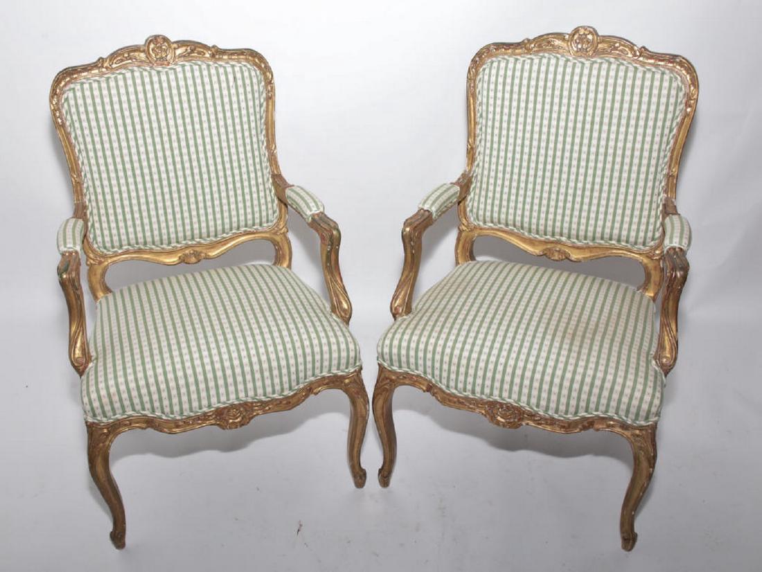 Pair of 19th Century French Giltwood Armchairs (1 of 10)