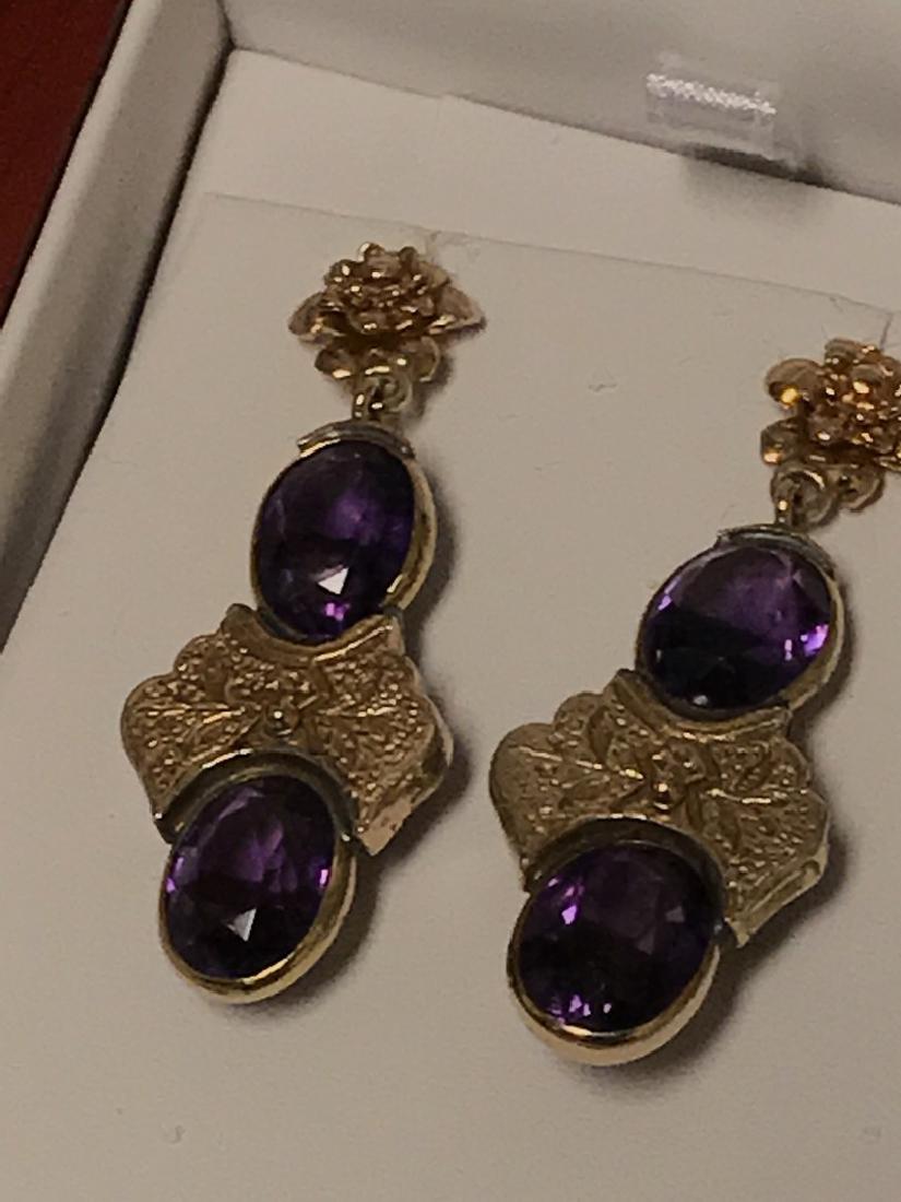Antique 12ct  Amethyst Earrings 18kt 10.7gr (1 of 4)