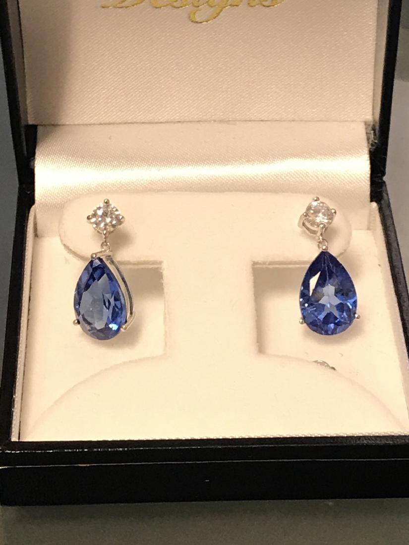 6.12 ct. Tanzanite Tear Drop Earrings (1 of 4)
