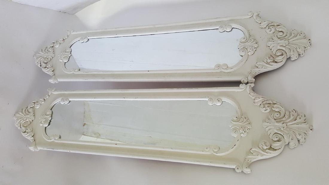 Pair of White Carved Mirrors (1 of 8)