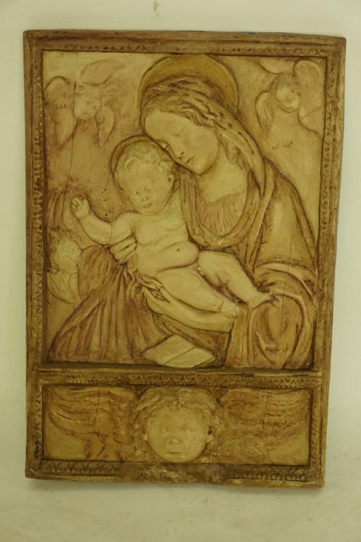 Plaster Wall Plaque of Mary and Jesus (1 of 5)
