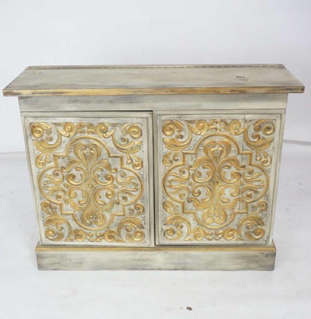 Carved & Painted French Two Door Cabinet (1 of 5)