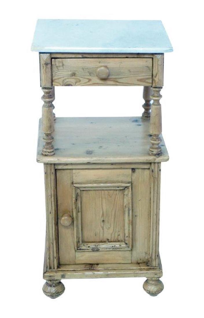 Pine Marble Top Half Commode (1 of 8)