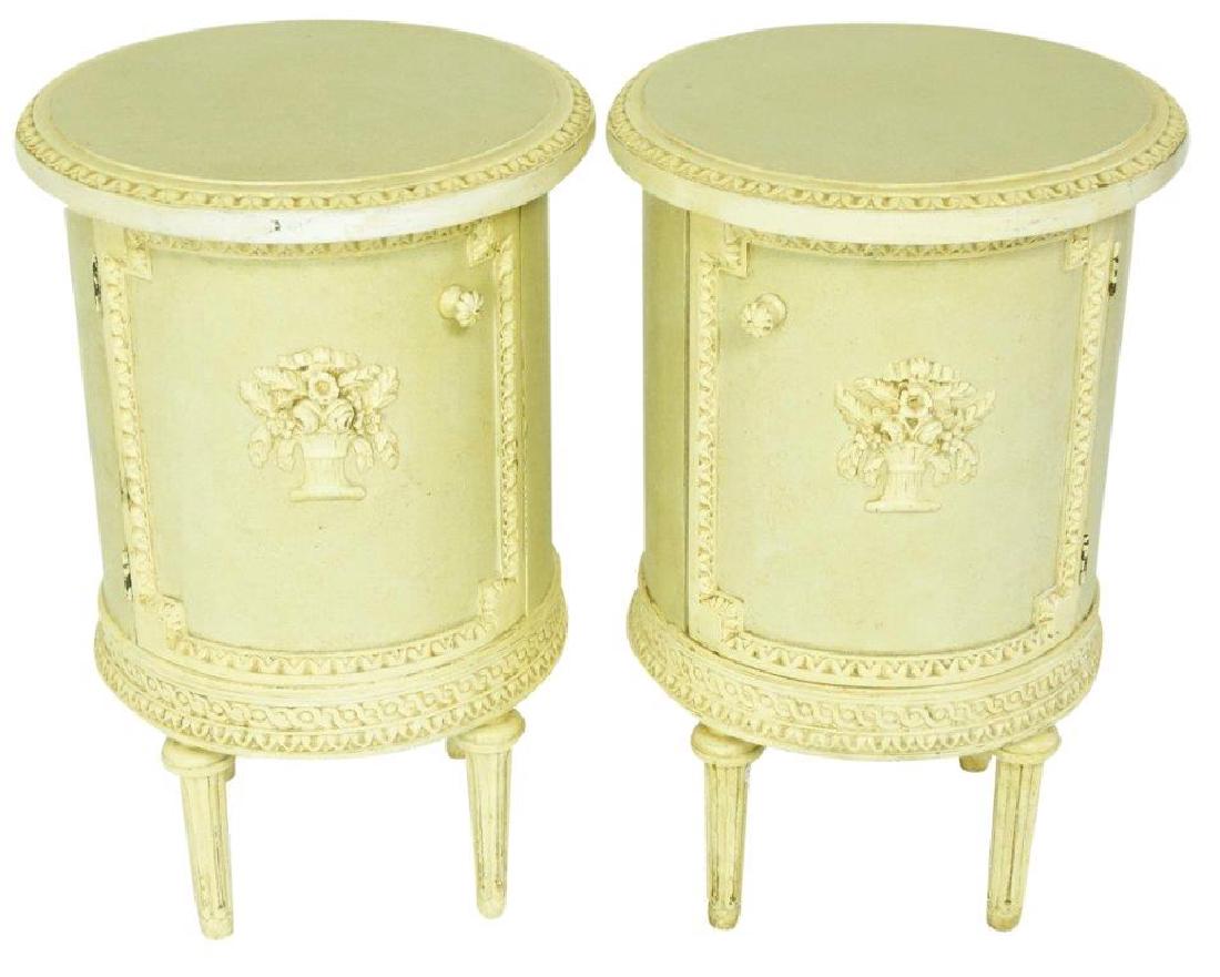 Pair of White Round Pot Cupboards (1 of 5)