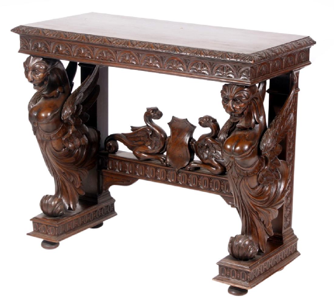 Griffin Carved Mahogany Console Table (1 of 7)