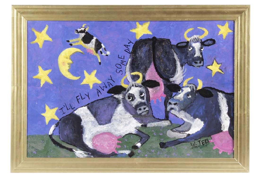 Teel, Wanda, "Three Cows"  Acrylic on Canvas (1 of 8)