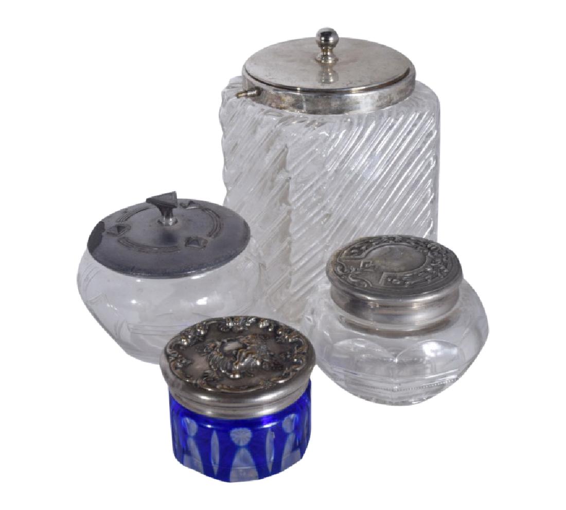 4 Vintage Glass Jars w/ SP Lids (1 of 8)