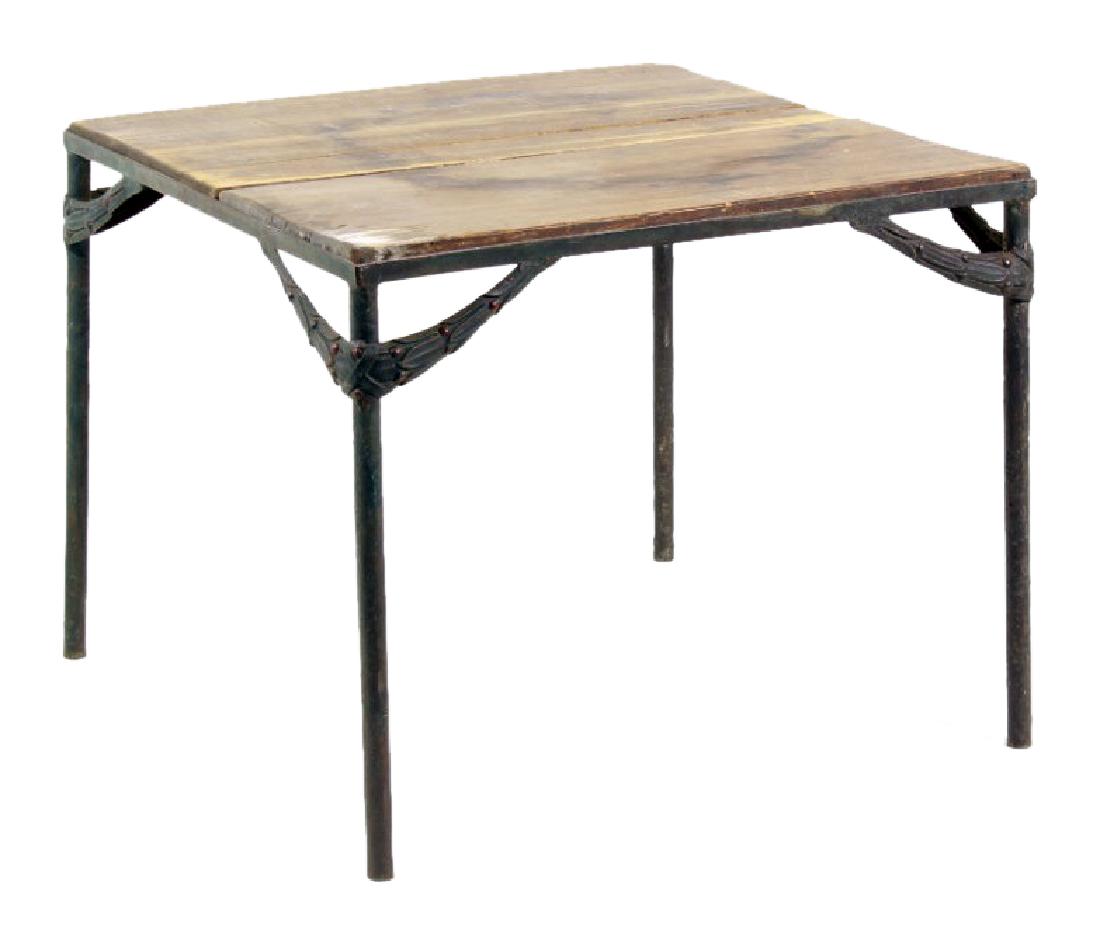 Garden Iron Low Table With Wooden Top (1 of 6)