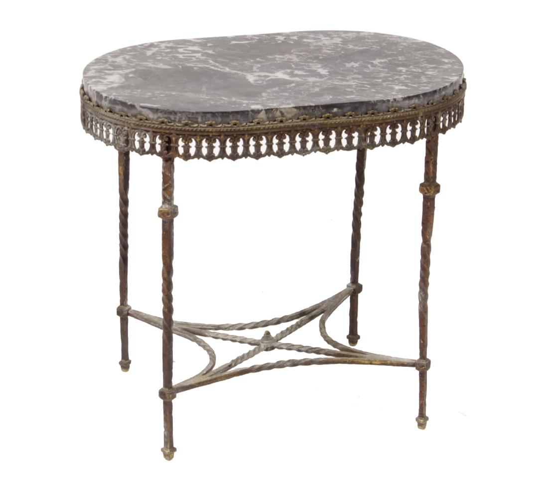 Oval Marble Top Brass Occasional Table (1 of 6)