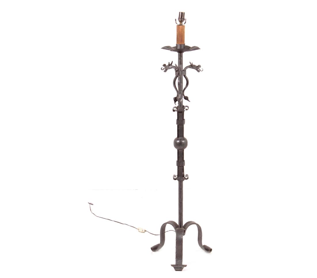 Medieval Style Wrought Iron Floor Lamp (1 of 7)