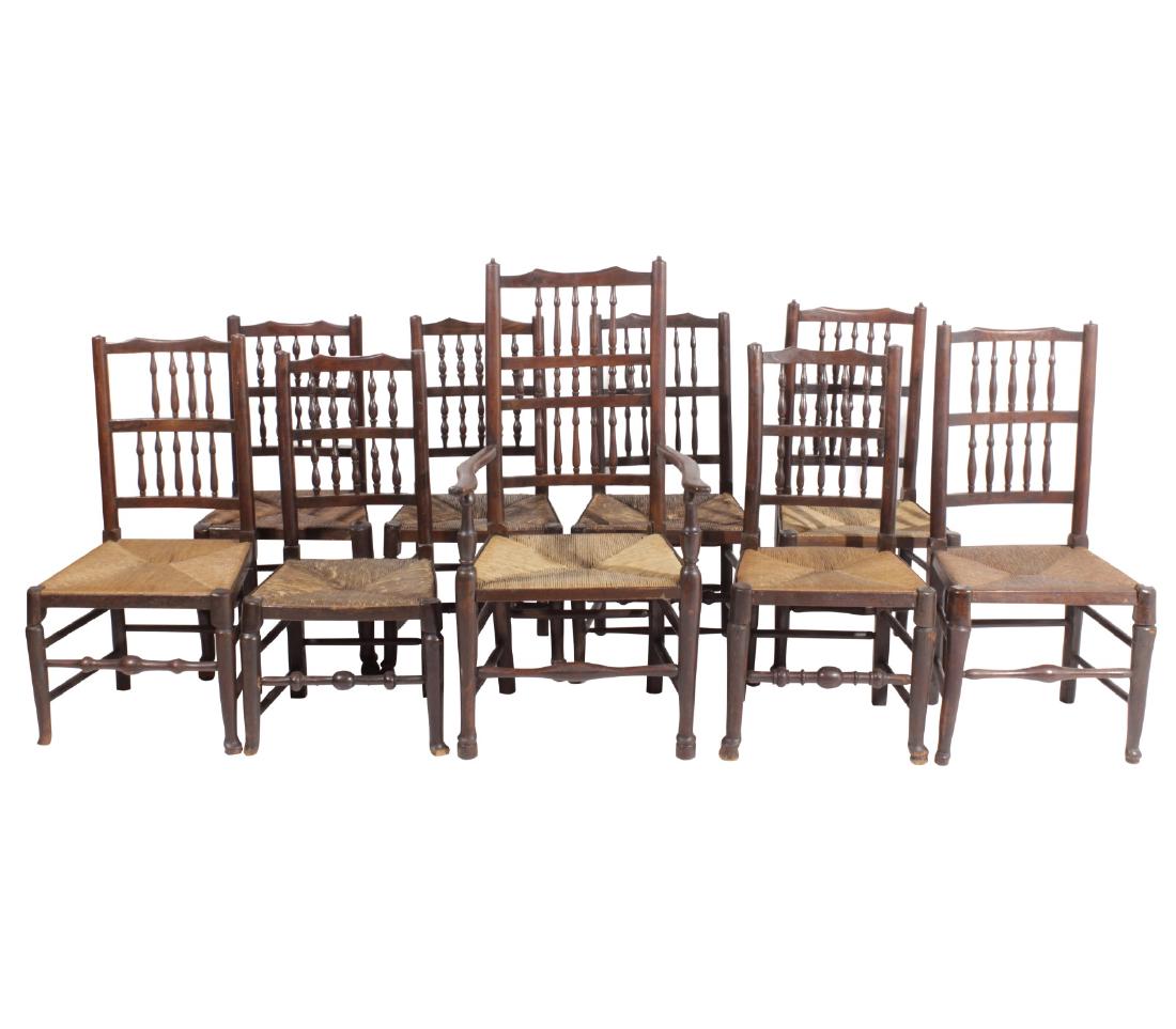 Set of 10 Spindle Back Chairs (1 of 8)