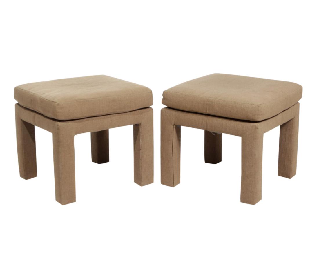 Pair 70's Upholstered Stools by Drexel (1 of 5)