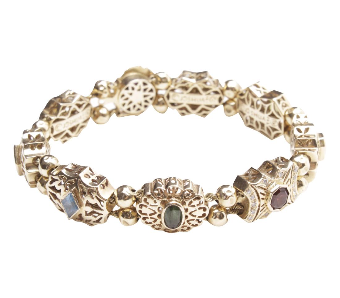 14K Yellow Gold Multi Stone Slide Bracelet (1 of 6)